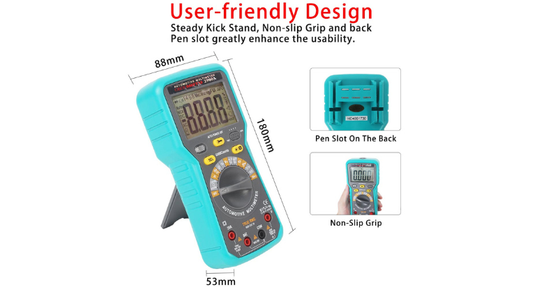 2900A Digital Multimeter 6000 Counts Dwell Angle RPM Meter AC DC Voltage Current Crystal Triode HFE Parameter Automatic Gauge