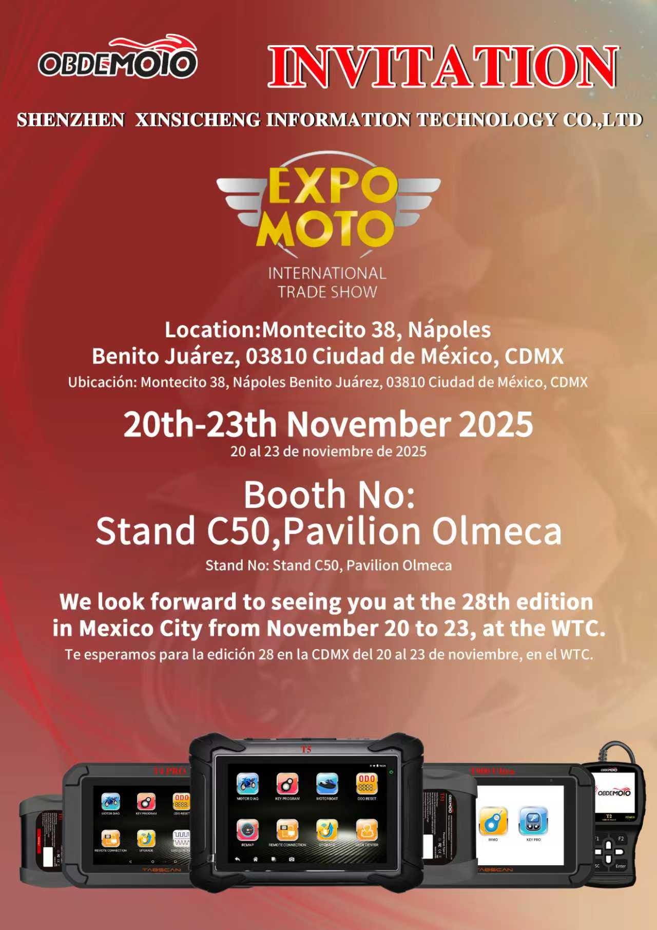 OBDEMOTO to Participate in 26th INTERNATIONAL TRADE SHOW 2025 Motorcycle Exhibition in Mexico